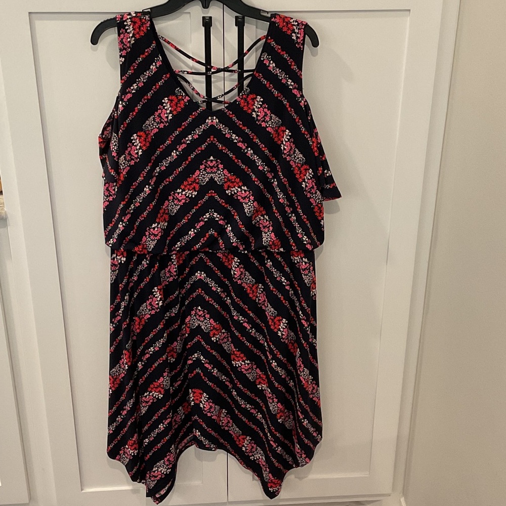 Maurices Black and Red Asymmetrical Dress
